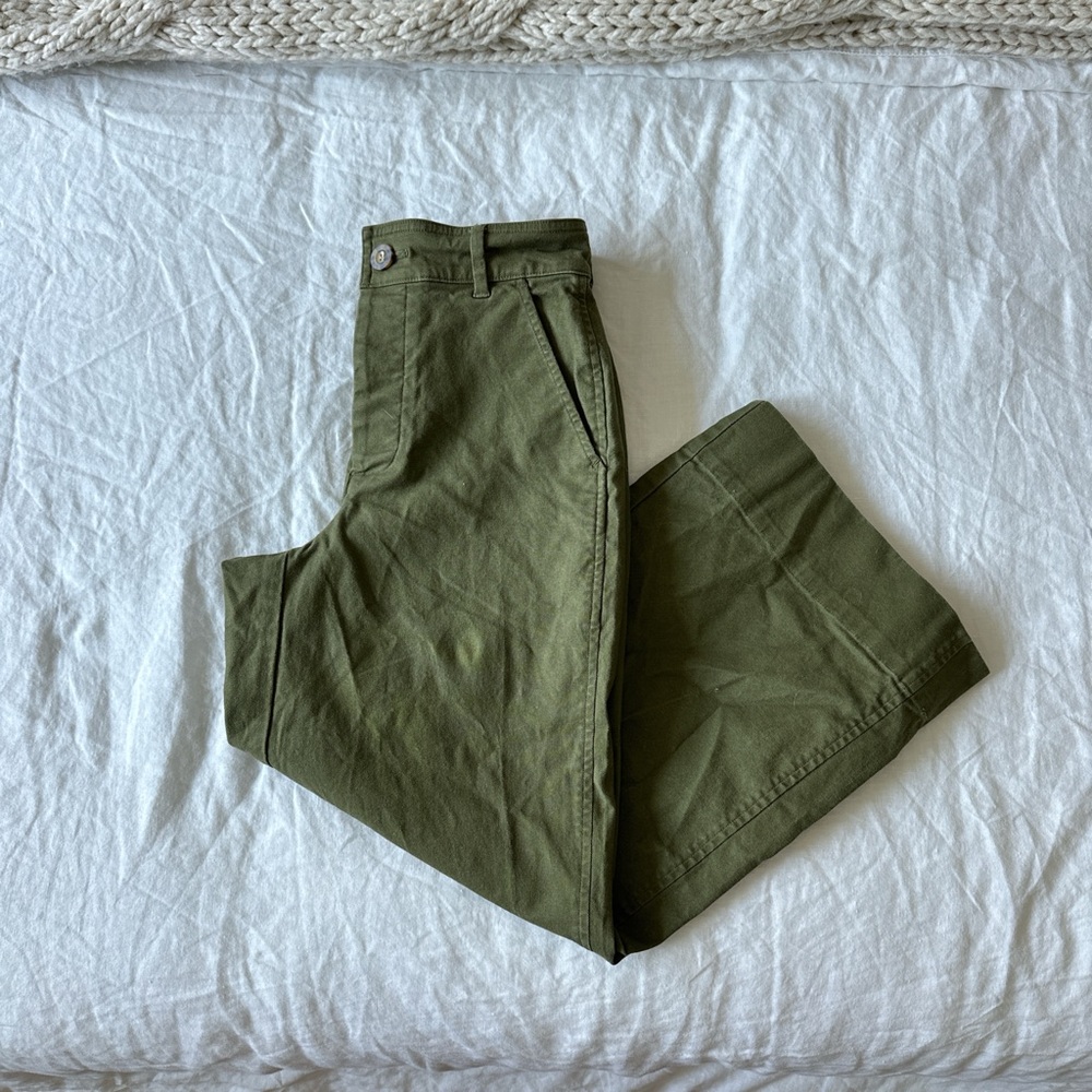 Madewell Womens wide pants in Forest Green